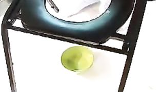 Two sexy girls shitting by turn