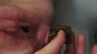 Hard turd on her hands