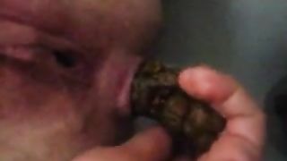 Hard turd on her hands