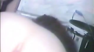 Skinny girl doing enema with wine