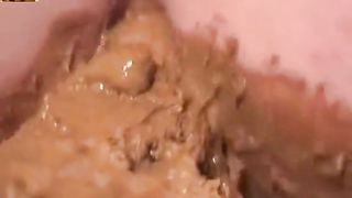 Vintage MILF masturbating with crap