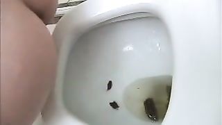 Brunette latina pooping and farting