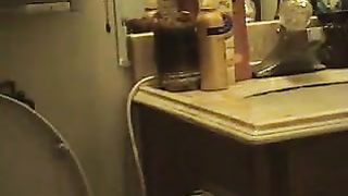 Blonde redneck farting and peeing