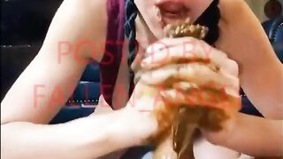 Girl licks shit off her friend's pussy