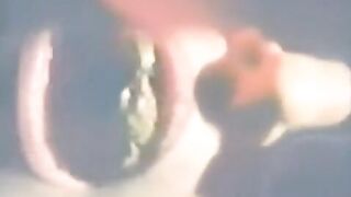 A girl eats her own shit from the toilet