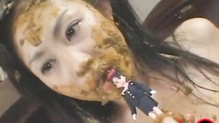 Girl eats shit from between her ass cheeks