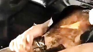 Girl spreads ass apart while trying to shit