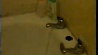 Woman and man take turns eating each other's shit in the bathroom