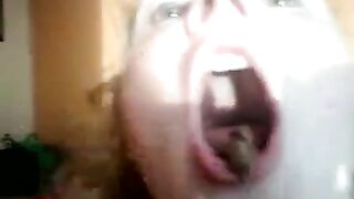 Girl eats shit from boy's ass