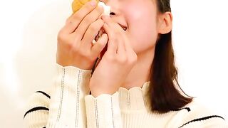 Brunette girl eats shit out of a toilet