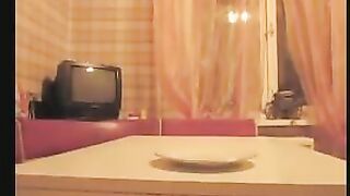 Woman eats her own shit off a plate