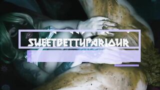 Girl takes a huge shit and smears it all over her body
