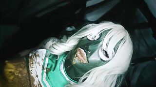 Girl takes a huge shit and smears it all over her body