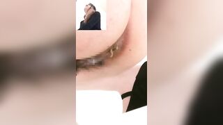 Girl squats over a bowl and takes a massive shit