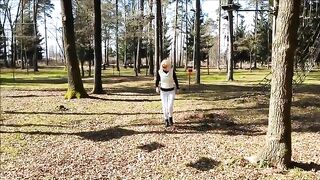 Husband films his wife pooping in the park