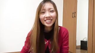 Japanese chick poops on a newspaper spread on the floor