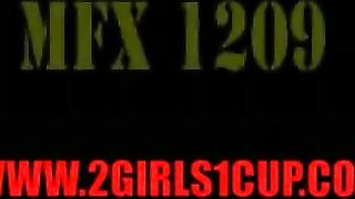 Two girls take turns eating shit out of a toilet