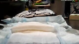 An enema is given and it defecates on diaper