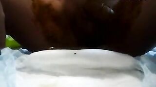 An enema is given and it defecates on diaper