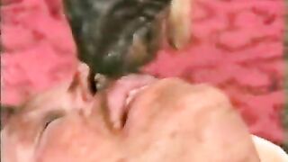 Big tits MILF feeds her mature slave