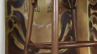 Brunette Masturbates Pisses and Shits in the Bar