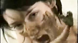 Brunette Smeared nicely