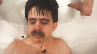 Femdom busty slut scat play