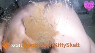 Glass table shit show closeup