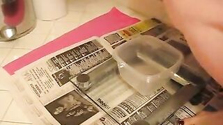 Brunette poop contest