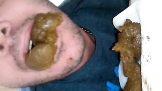 Boyfriend eating messy shit