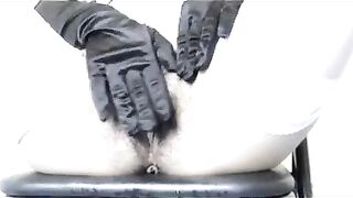 Pretty hairy girl pussy fingering and pooping