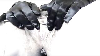 Pretty hairy girl pussy fingering and pooping