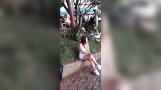 Latina Publicly Shits In Her Hand