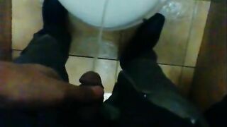 Licking public toilet cover- Pee Fetish
