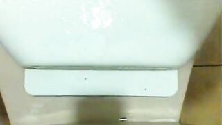 Licking public toilet cover- Pee Fetish