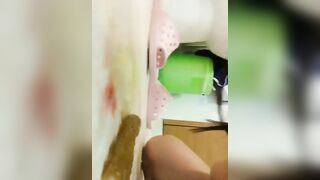 Cute Chinese girl teasing and pooping
