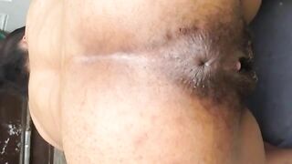 Hot dark pooping asshole