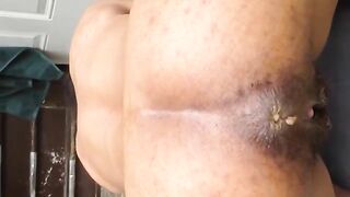 Hot dark pooping asshole