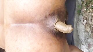 Hot dark pooping asshole