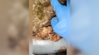 Porta toilet girl licking shit