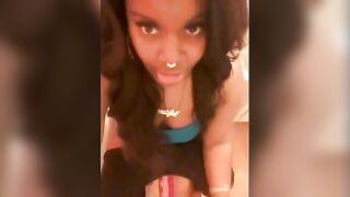 Pretty Ebony Chick Shitting