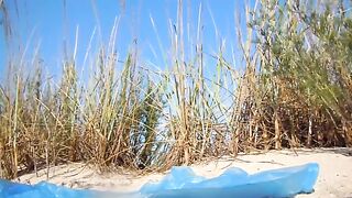 Russian girlfriend poops in the nature