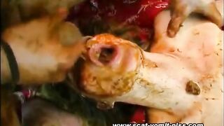 Scat cum and piss swallowing girl