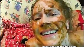 Scat cum and piss swallowing girl