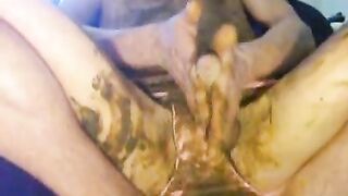 Scat messy masturbation and cum