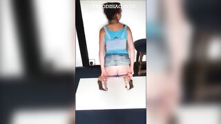 MILF shitting turd on the floor