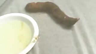 Cute Japanese lady dripping big turd