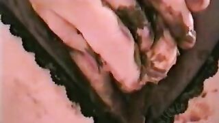 Blonde mature whore shitting