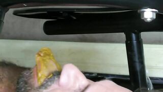 Man eats shit off a toilet brush