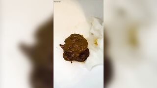 Lady eating shit